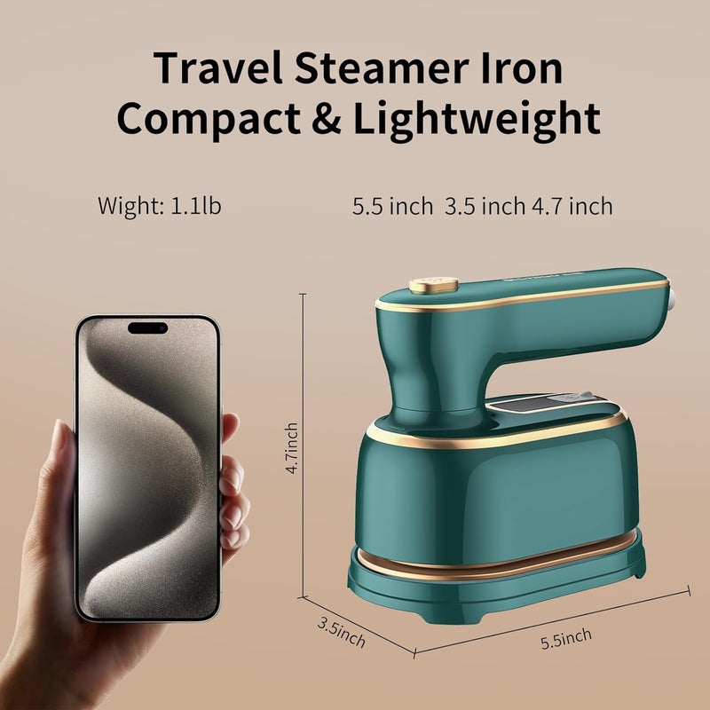TEKI Travel Steamer for Clothes -1000W Small Steam Irons Foldable for Wrinkle Removal, Compact Portable Mini Steamer for Clothes Travel College Dorm Office Home Garment Steamer for Clothes 120V，1 Piece - Image 3